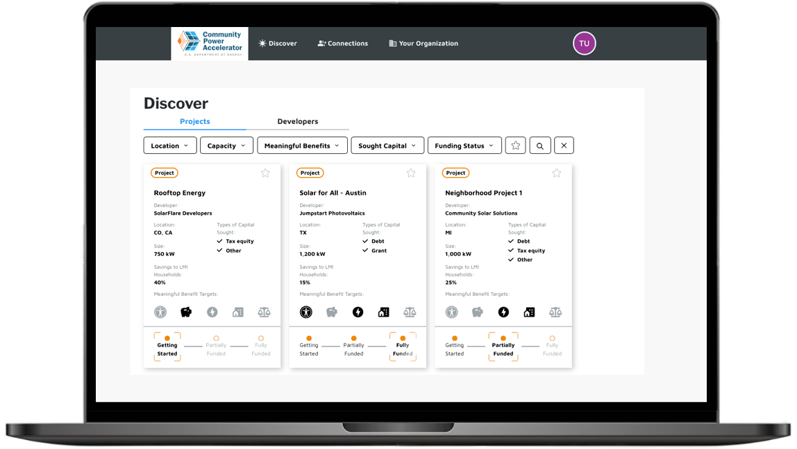 preview of a capital provider discovering projects